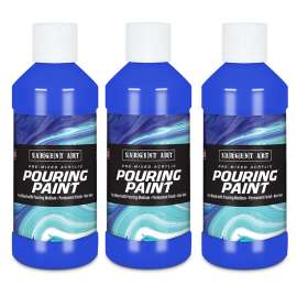 Acrylic Pouring Paint, 8 oz, Ultramarine Blue, Pack of 3