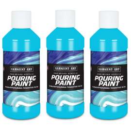 Acrylic Pouring Paint, 8 oz, Spectral Blue, Pack of 3