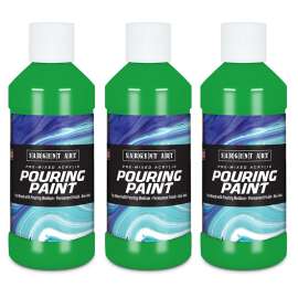 Acrylic Pouring Paint, 8 oz, Green, Pack of 3