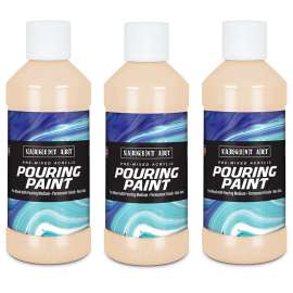 Acrylic Pouring Paint, 8 oz, Peach, Pack of 3