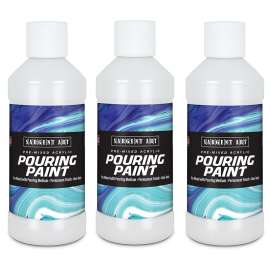 Acrylic Pouring Paint, 8 oz, White, Pack of 3