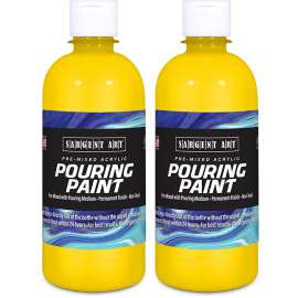 Acrylic Pouring Paint, 16 oz, Yellow, Pack of 2