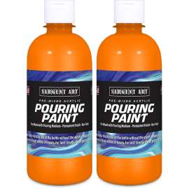 Acrylic Pouring Paint, 16 oz, Orange, Pack of 2