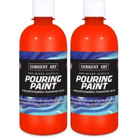 Acrylic Pouring Paint, 16 oz, Red, Pack of 2