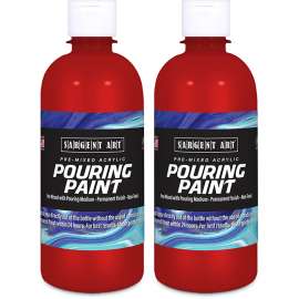 Acrylic Pouring Paint, 16 oz, Rubine Red, Pack of 2
