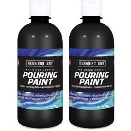 Acrylic Pouring Paint, 16 oz, Black, Pack of 2