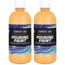 Acrylic Pouring Paint, 16 oz, Peach, Pack of 2