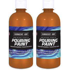 Acrylic Pouring Paint, 16 oz, Brown, Pack of 2