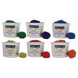 Art-Time® Dough, Assorted Colors, 3lb. Tub, Pack of 6