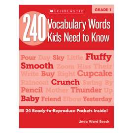240 Vocabulary Words Kids Need to Know Book, Grade 1