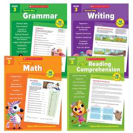 Scholastic Third Grade Success Workbooks, 4 Book Set