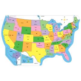 Labeled U.S. Practice Map Notepad, 30 Sheets