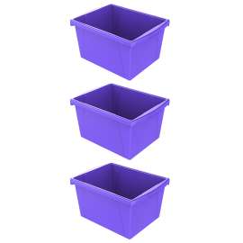 4 Gallon Storage Bin, Purple, Pack of 3