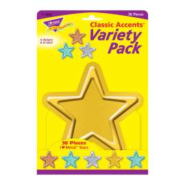 I ? Metal Stars Classic Accents® Var. Pack, 36 ct
