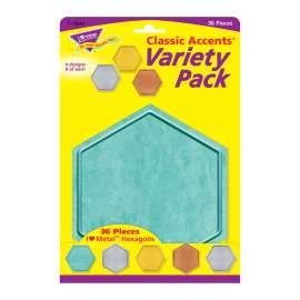 I ? Metal Hexagons Classic Accents® Var. Pack, 36 ct