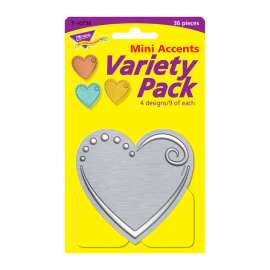 I ? Metal Hearts Mini Accents Variety Pack, 36 ct