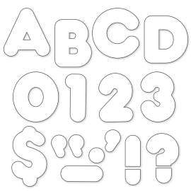 White 4" Casual Uppercase Ready Letters®