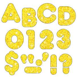 Yellow Sparkle 4" Casual UC Ready Letters®