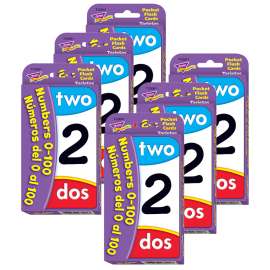 Numbers/NГєmeros del 0 al 100 (EN/SP) Pocket Flash Cards, 6 Packs