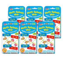 Math Splash War Addition & Subtraction Challenge Cards®, 6 Packs