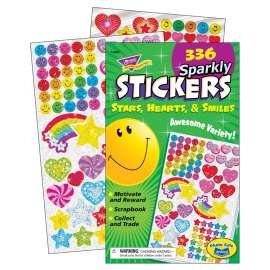 Sparkly Stars, Hearts, & Smiles Sticker Pad, 336 ct