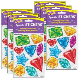 Sparkling Gemz! Large Sparkle Stickers®, 18 Per Pack, 6 Packs
