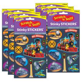 Terrific Trains/Licorice Mixed Shapes Stinky Stickers®, 40 Per Pack, 6 Packs