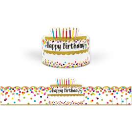 Confetti Happy Birthday Crowns, Pack of 30
