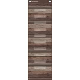Dark Wood Design 10 Pocket File Storage Pocket Chart, 14" x 58"