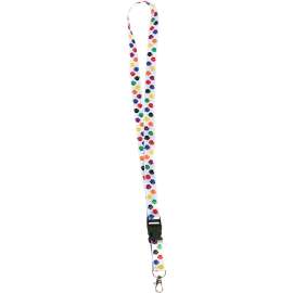 Colorful Paw Print Lanyard