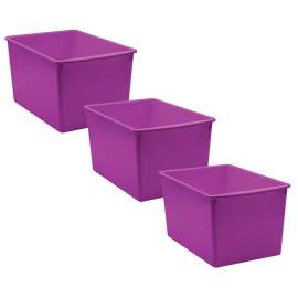 Purple Plastic Multi-Purpose Bin, Pack of 3