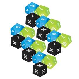 Multiplication Dice, 3 Per Pack, 6 Packs