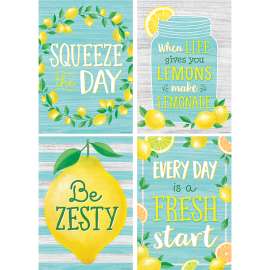 Lemon Zest Posters, 13-3/8" x 19", Set of 4