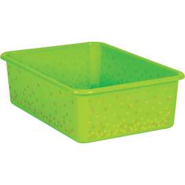Lime Confetti Large Plastic Storage Bin