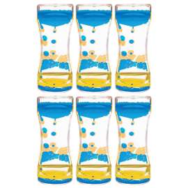 Blue & Yellow Liquid Motion Bubbler, Pack of 6
