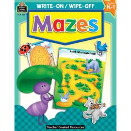 Mazes Write-On Wipe-Off Book, Grade K-1