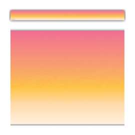 Pink and Orange Color Wash Straight Border Trim, 35 Feet