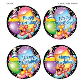 Happy Birthday Wear 'Em Badges, Pack of 32