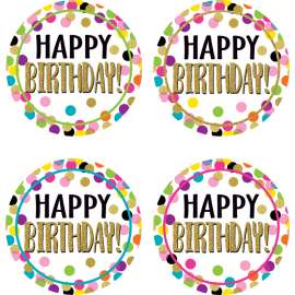 Confetti Happy Birthday Wear Em Badges, Pack of 32