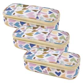 Hearts Pencil Case, Pack of 3