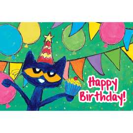 Pete The Cat Happy Birthday Postcards, Pack of 30
