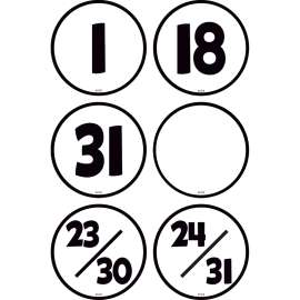 Black & White Calendar Days, Pack of 36