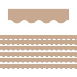 Light Brown Scalloped Border Trim, 35 Feet Per Pack, 6 Packs