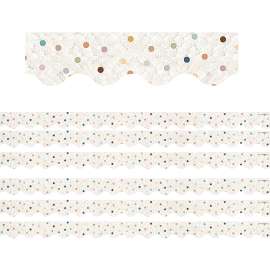 Everyone is Welcome Dots Scalloped Border Trim, 35 Feet Per Pack, 6 Packs