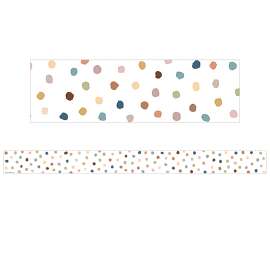Everyone is Welcome Painted Dots Straight Border Trim