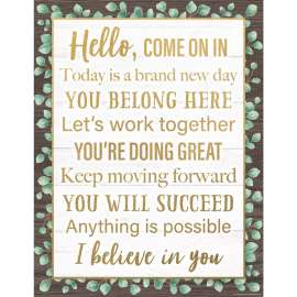 Eucalyptus Hello Chart, 17" x 22"