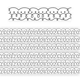 Squiggles and Dots Die-Cut Border Trim, 35 Feet Per Pack, 6 Packs
