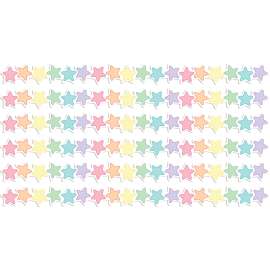Pastel Pop Stars Die-Cut Border Trim, 35 Feet Per Pack, 6 Packs