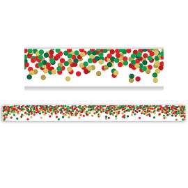 Confetti Christmas Straight Border Trim, 35 Feet