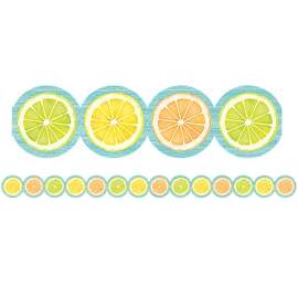 Lemon Zest Citrus Slices Die-Cut Border Trim, 35 Feet